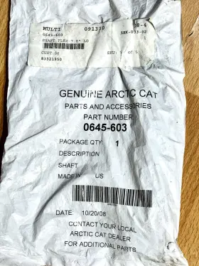 0645-603 Arctic Cat New Shaft Flex 7.8 Inch Lg Nip