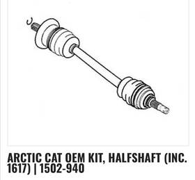 Arctic Cat 1502-940 Prowler Utv Front Drive Axle Left Right 0502-733 1502-803