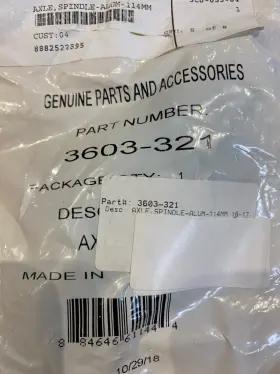 3603-321 Arctic Cat Axle Spindle Alum 114mm New Oem Qty 2 In Bag