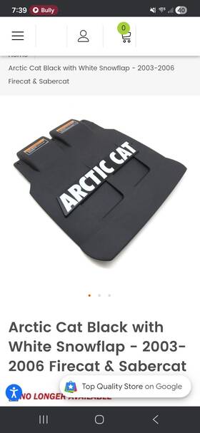 Arctic Cat 3606-461 New 2003-2006 Firecat F5 F6 F7 Oem Snow Flap Black / White 3606-413