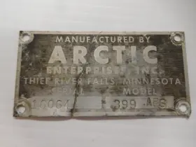 399aes Arctic Cat 1971 Ext Special 399 Id Tag Vintage Snowmobile Original
