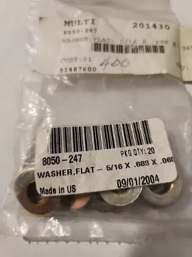 8050-247 Arctic Cat Snowmobile 5/16x.688x.065 Flat Washer Lot Of 20