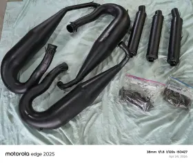 Ck3-800 Dynoport Triple Pipes With Stingers And Exhaust Flanges Springs