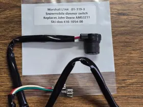01-119-3 Marshall Distributing New L144 Snowmobile Push Button Dimmer Switch Replaces Ski-doo And Deere