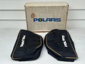 2870617 Polaris Set Of Vintage Black Gold Snowmobile Saddlebags Tunnel Bags 1980s Indy