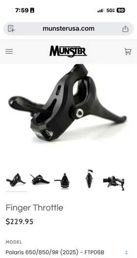 Ftp06b Polaris Munster Finger Throttle 2025 600/850/900 Nwt