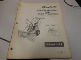 Tp-563a Simplicity Vintage Repair Manual For Snow Throwers Volume 1 1978 Models Tp-563a Simplicity Vintage Repair Manual For Snow Throwers Volume 1 1978 Models