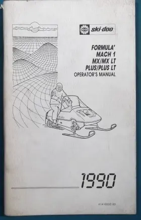414683000 Ski-doo 1990 Formula Mach 1 Mx Lt Snowmobile Operation And Maintenance Manual Book
