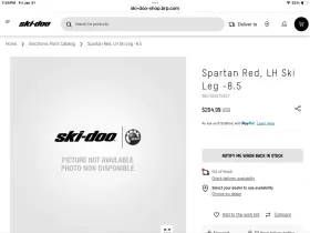 505075407 Ski-doo Spartan Red Left-hand Leg -8.5 - Sku