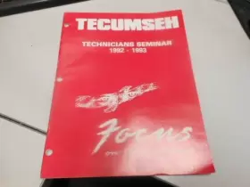 695812 Tecumseh Technicians Seminar 1992-1993 695812 Tecumseh Technicians Seminar 1992-1993
