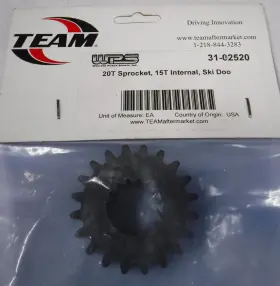 31-02520 Western Power Sports Team Silent Skidoo 20t Sprocket Gear 15t Internal Usa V33-3g
