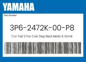 3p6-2472k-00-p8 Yamaha Genuine Cvr Tail 2 For Colr Dep Red Metlc K Drmk/0918 -