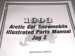 1993 Arctic Cat Illustrated Parts Manual For Jag Z Snowmobile - Very Clean New. Price: $10.00.