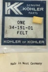 Genuine Kohler 34-151-01 Snowmobile Engine Flywheel Magneto Replacement Felt New. Price: $14.00.