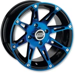 Moose 387X Atv/utv Wheel 12X8 4/110 4+4 Offset Rear Blue New. Price: $119.95.
