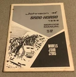 1969 Johnson Snowmobile Skee-horse Service Manual 25 Hp Models: J1590 & J2095 Used. Price: $37.95.