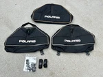 Set Of Vintage Polaris Black Silver Snowmobile Saddlebags Tunnel 1980S Indy Used. Price: $45.00.