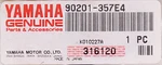 Genuine Yamaha Plate Washer Part Number 90201-357E4-00 New. Price: $12.99.