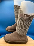 Ugg Boots Womens 9 Gray Classic Cardy Knit Suede Tall Button Winter 1012534 Pre-owned. Price: $30.59.