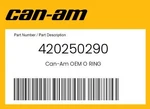 Can-am Genuine O Ring 420250290 New. Price: $10.54.