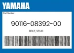 Yamaha Genuine Bolt, Stud 90116-08392-00 New. Price: $5.75.