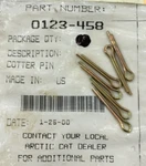 Arctic Cat 0123-458 Snowmobile Cotter Pin SIZE-1/8X1 Fits 1972, 77, 88-2018 6PK New. Price: $11.00.