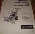 Simplicity Repair Manual For Snowthrowers Volume 1 And 2 Oem TP-563A Good. Price: $13.32.